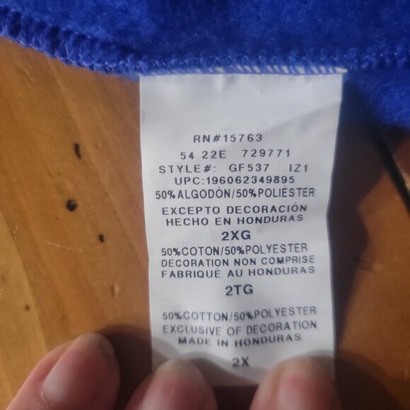 Champion Reverse Weave Crewneck Sweatshirt - Women's Blue w/Yellow Print - 2XL - Picture 7 of 9